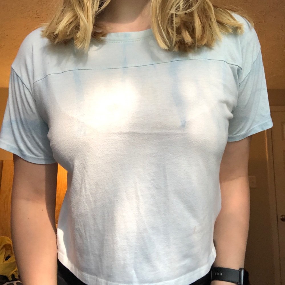 Faded tie dye cropped tee shirt